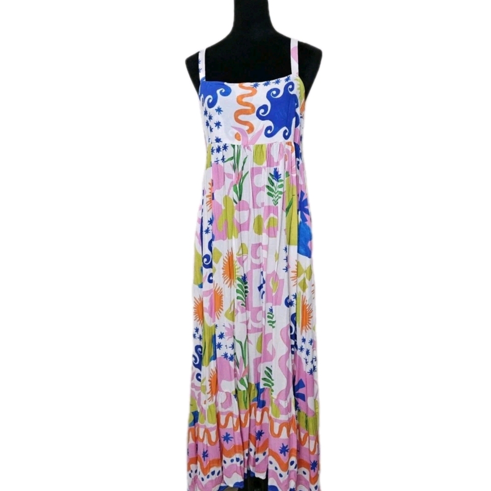 Paper Heart Colorful Maxi Dress with Abstract Print-Size Medium - Picture 6 of 17